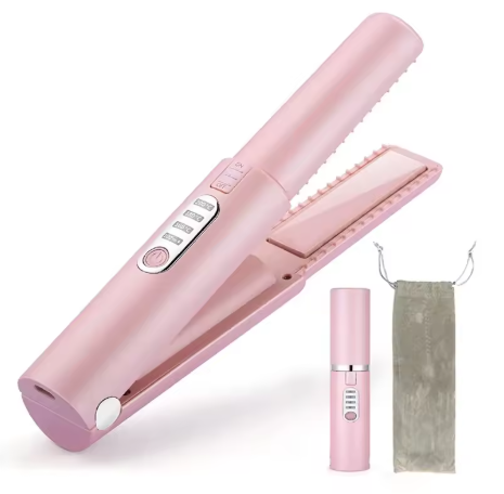 Mini Portable Hair Straightener & Curling Iron Cordless